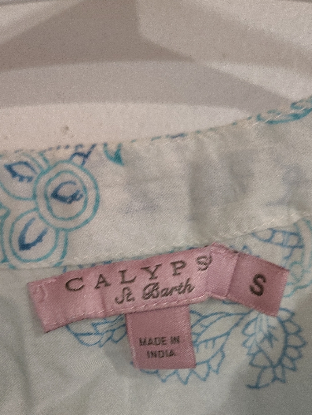 Calypso St. Barth Girls White & Blue Paisley Tunic - Picture 6 of 7